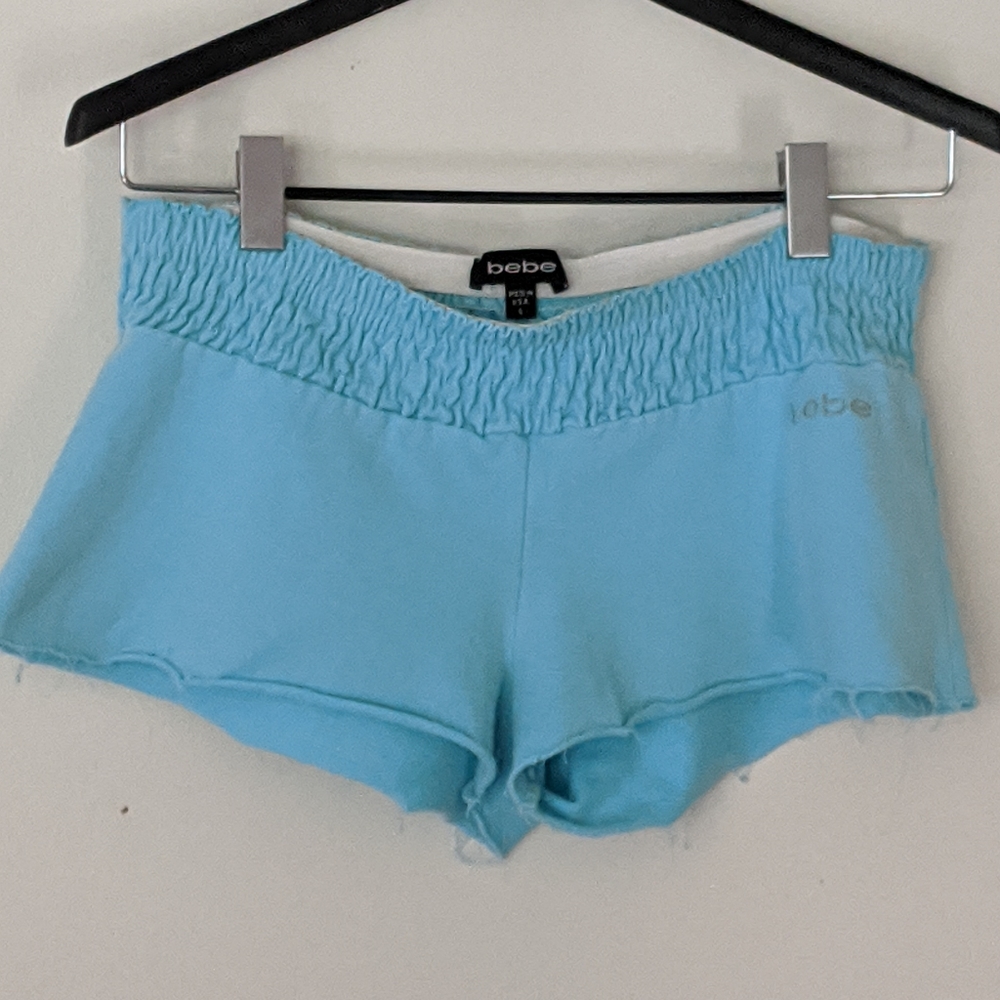 90s Bebe bright blue shorts, size large